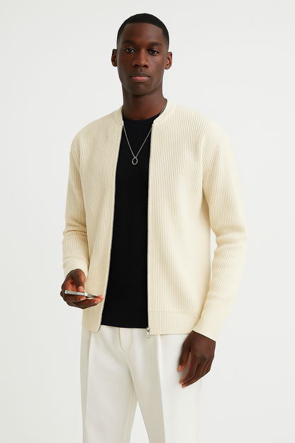 Elias Men's Sweater - fabric and finish detail