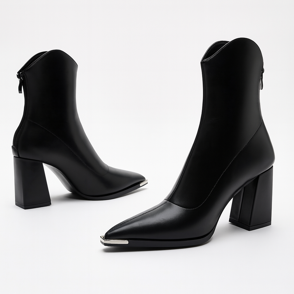 Harlow Women's Block Heel Ankle Boots - styled view