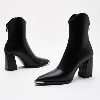 Harlow Women's Block Heel Ankle Boots - styled view