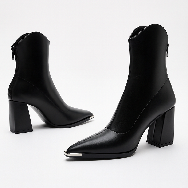 Harlow Women's Block Heel Ankle Boots - styled view