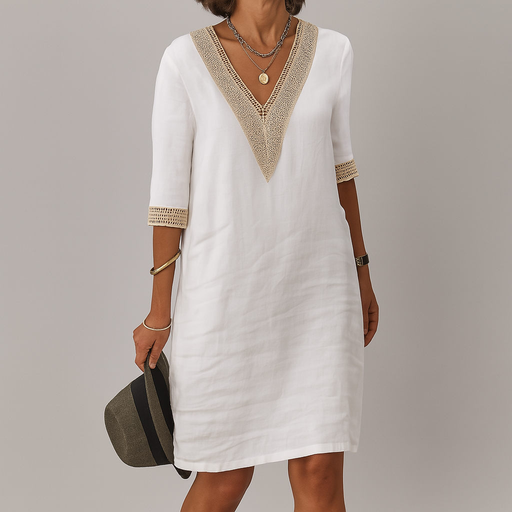 Willa Women's Linen Dress - back view
