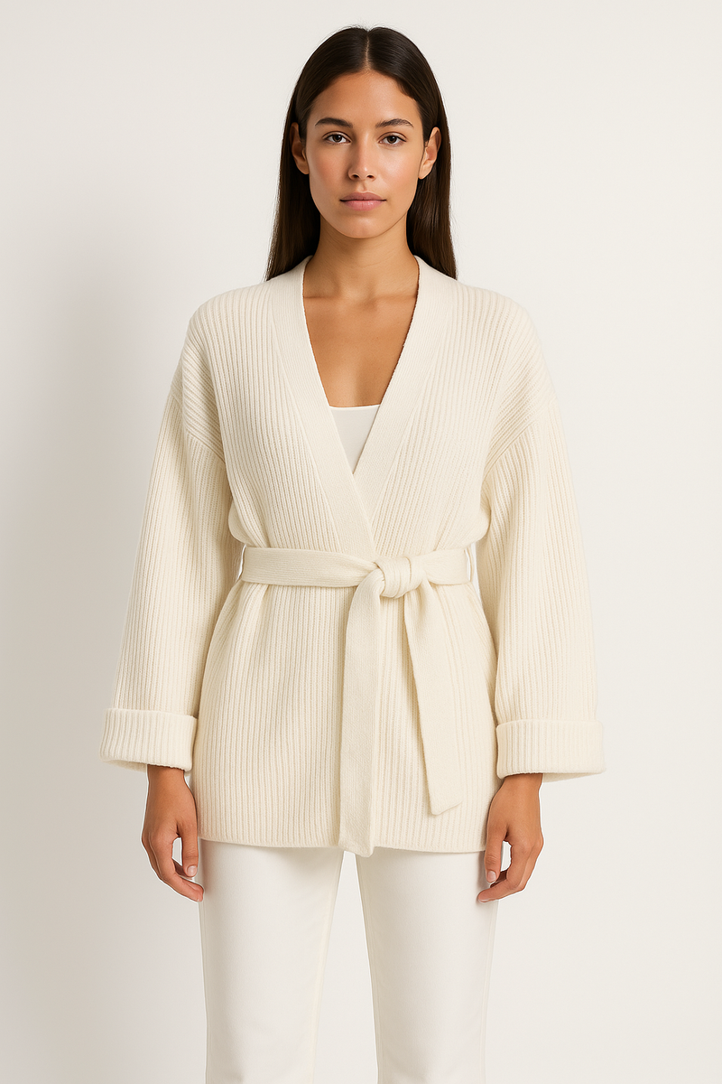 Colette Women's Ribbed Knit Sweater - fabric and finish detail