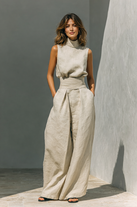 Ava Women's Wide Leg Two-piece Set - front view