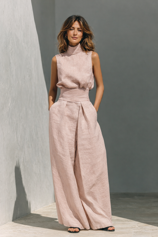 Ava Women's Wide Leg Two-piece Set - styled view