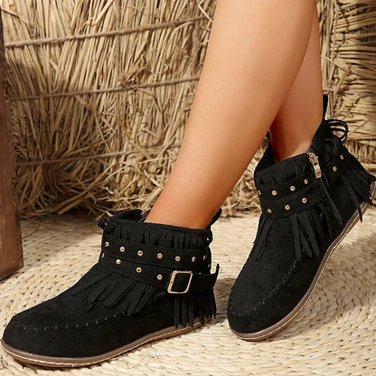 Bijou Women's Suede Ankle Boots - styled view