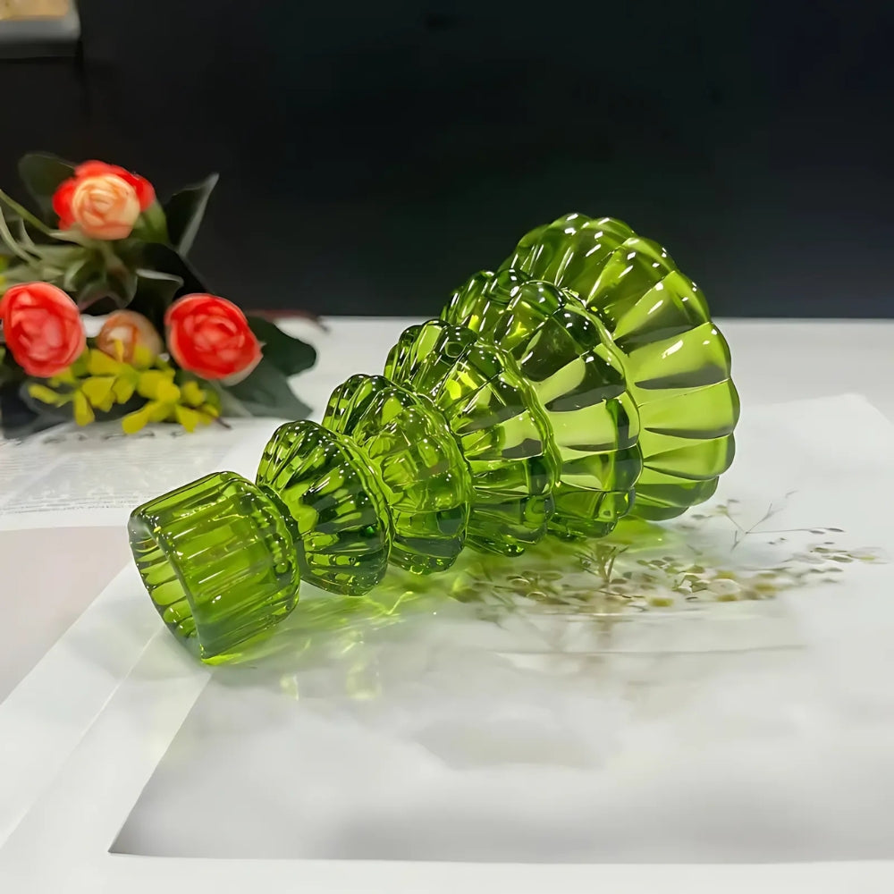 Christmas Tree Glass Candle Holder | Set of 3