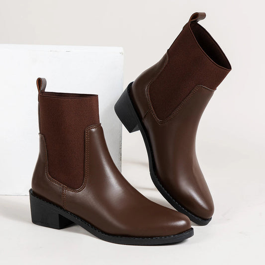 Sienna Women's Chunky Heel Chelsea Boots - front view