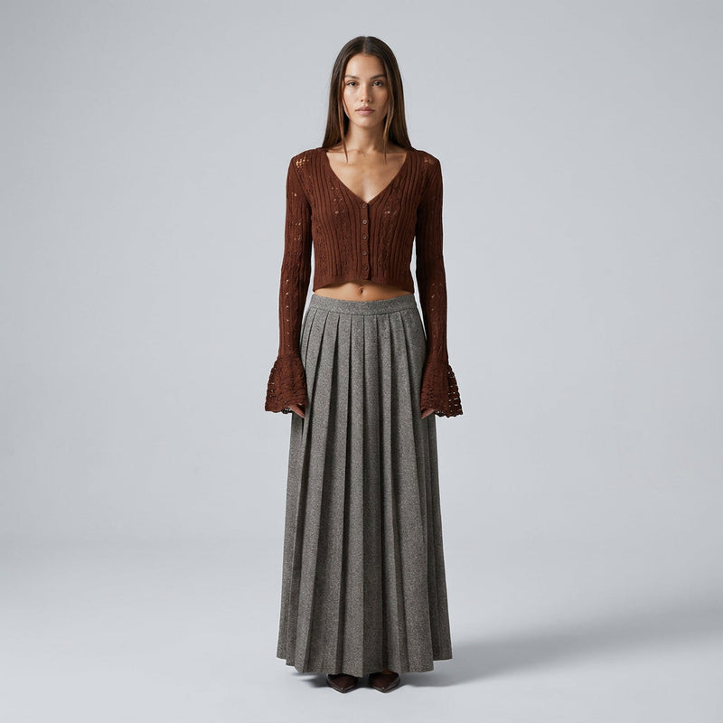 Cardigan pour Femme Solena | Maille Crochet Légère, Col V Élégant