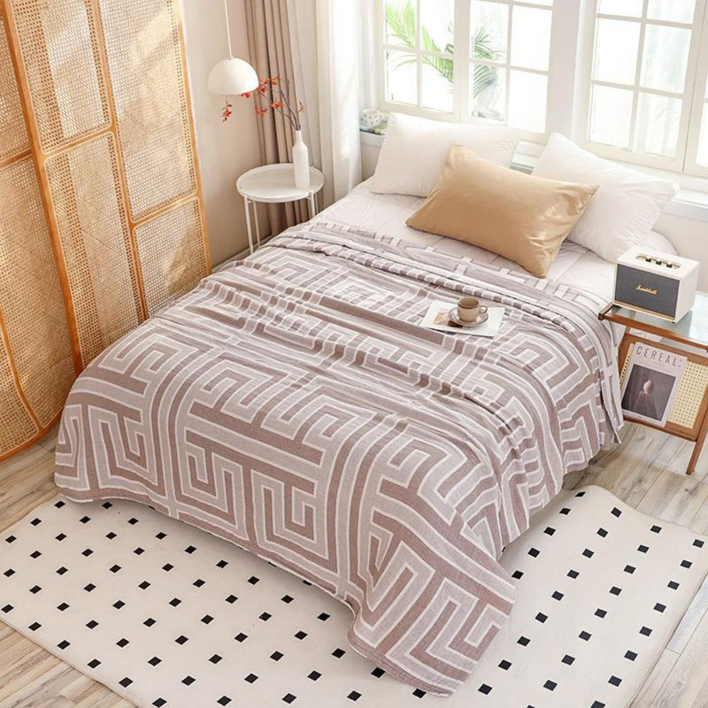 Cove Geo Maze Cotton Blanket | Cotton, Geometric