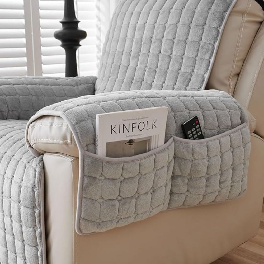 Cozy Comfort | Quilted Recliner Chair Cover with Non-Slip Fit | Stylish Protection Against Spills and Pet Hair 6