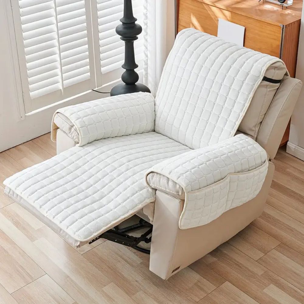 Cozy Comfort | Quilted Recliner Chair Cover with Non-Slip Fit | Stylish Protection Against Spills and Pet Hair 8