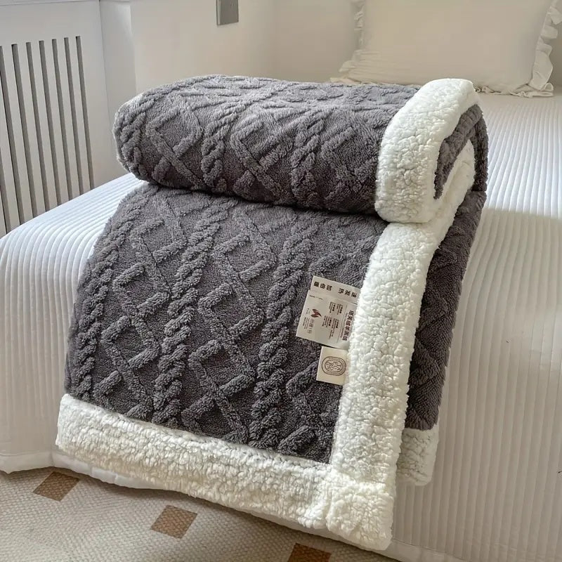 Reversible Sherpa Throw Blanket | Plush Fleece, Year-Round Comfort