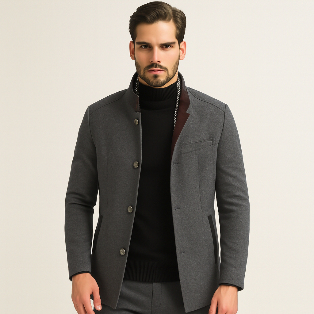 Lachlan Men's Coat - close-up detail