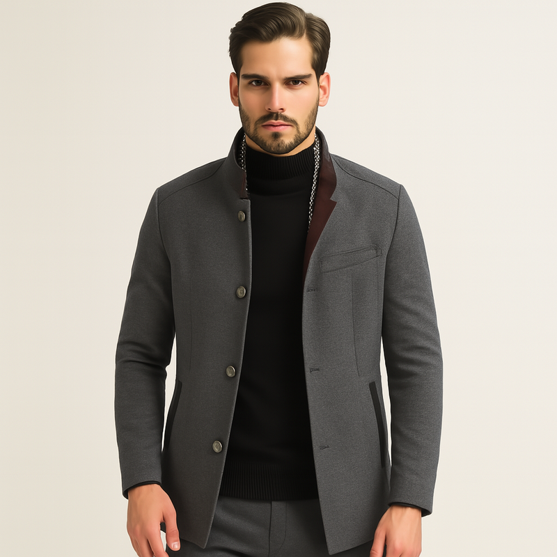 Lachlan Men's Coat - close-up detail