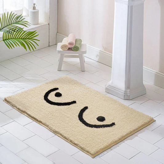 Aesthetic Fluffy Bath Mat | Non-Slip Backing, Machine Washable