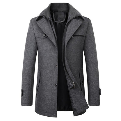 Hollis Men's Trench Coat - fabric and finish detail