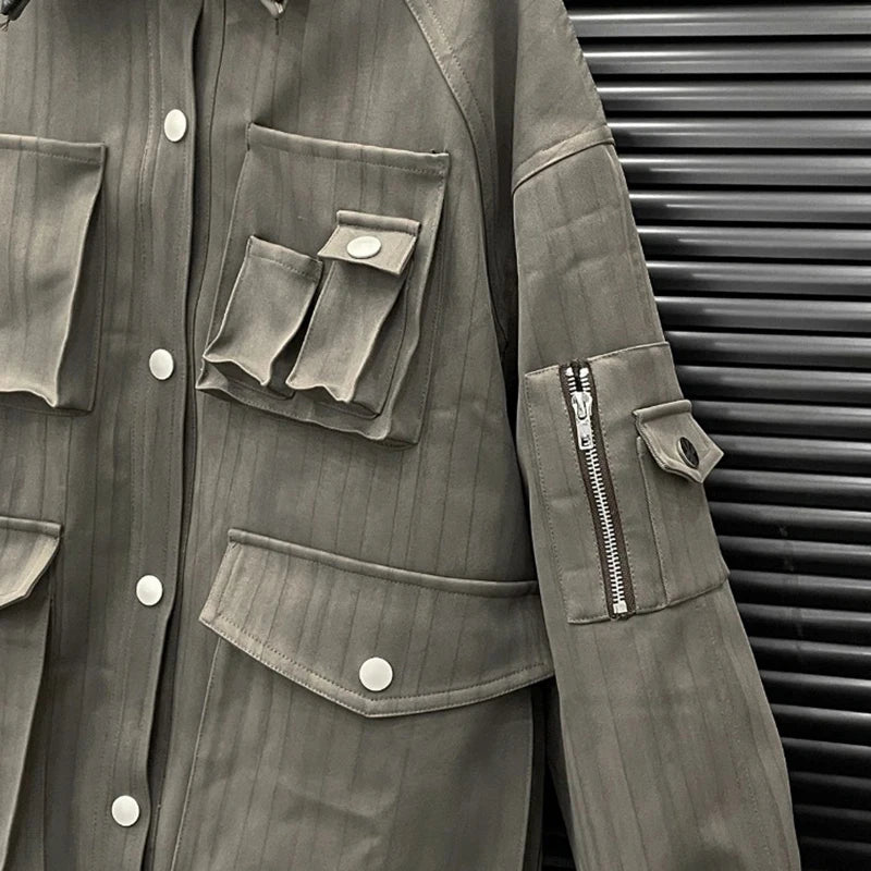 Daisy Women's Two Piece Set | Multi-Pocket Coat and Pleated Mini Skirt 3