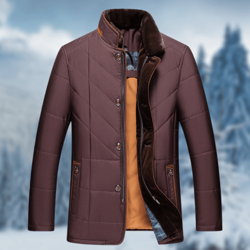 Percy Men's Quilted Puffer Jacket - fabric and finish detail