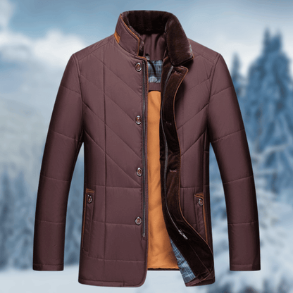 Percy Men's Quilted Puffer Jacket - fabric and finish detail