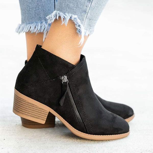 Winona Women's Chunky Heel Ankle Boots - close-up detail