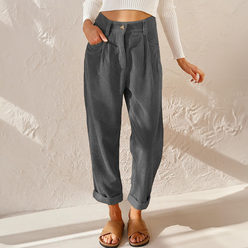 Noor Women's Pleated Trousers - full-length view