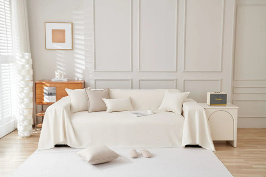 Elegant Off White Throw Blanket with Soft Fabric | Cozy Home Decor for Comfort 0