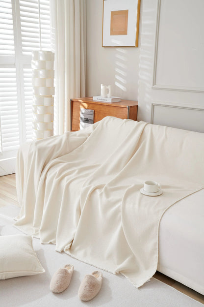 Elegant Off White Throw Blanket with Soft Fabric | Cozy Home Decor for Comfort 2