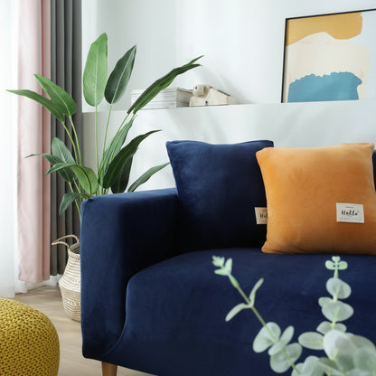 Elegant Velvet Couch Cover | Navy Blue Slipcover Sofa with Non-Slip Design | Adaptable Protection for All Couch Sizes 5