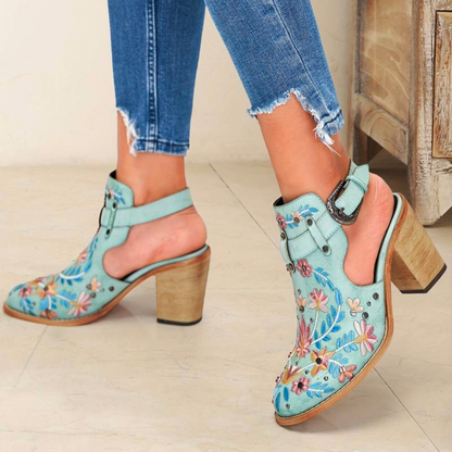 Liana Women's Floral Ankle Boots - styled view