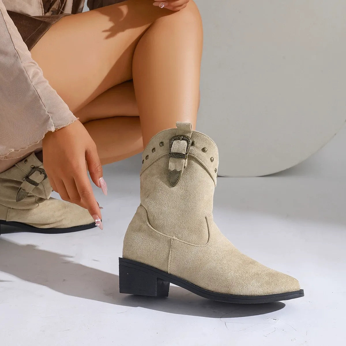 Freya Women's Suede Boots - front view