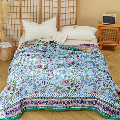 European Floral Reversible Blanket