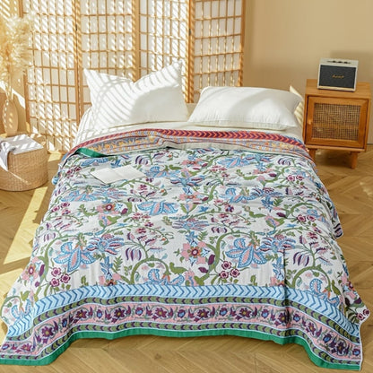 European Floral Reversible Blanket