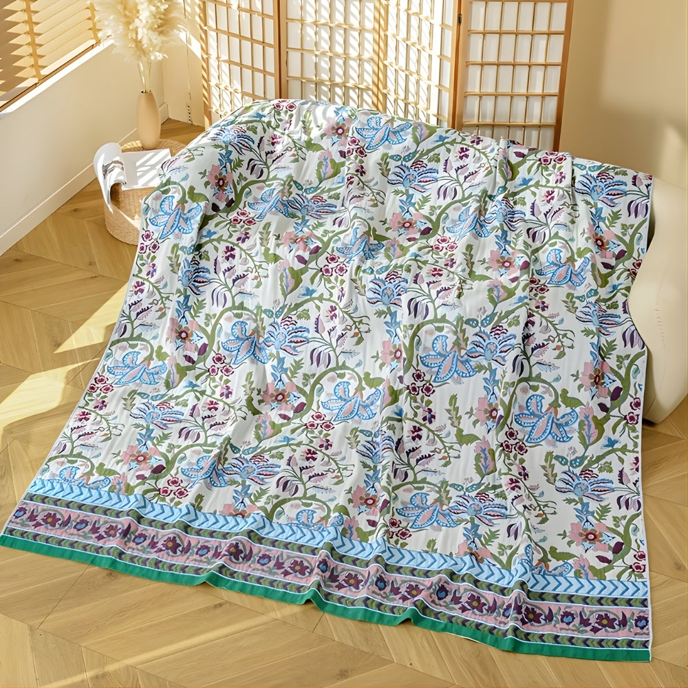 European Floral Reversible Blanket
