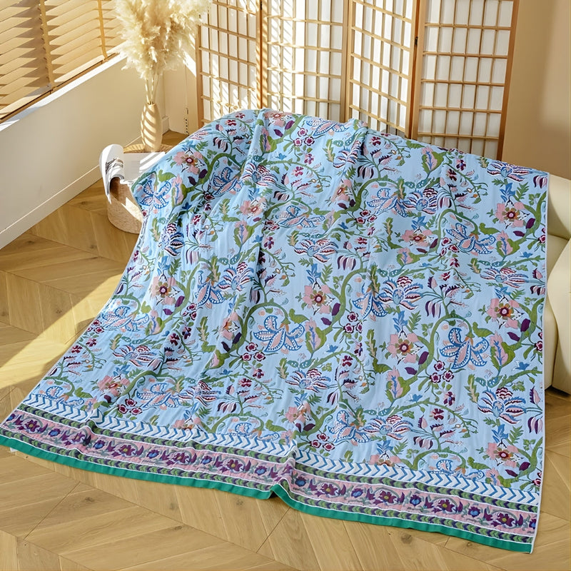 European Floral Reversible Blanket