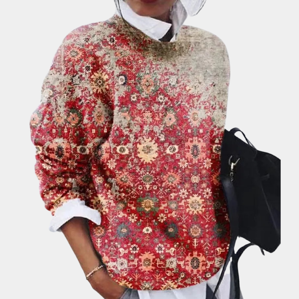 Yvette Women's Printed Sweater - back view