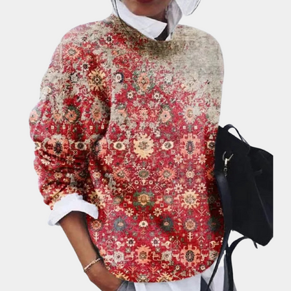 Yvette Women's Printed Sweater - back view