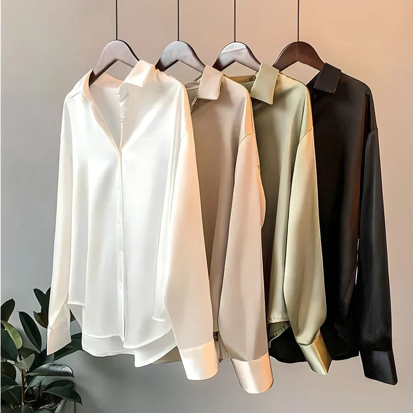 Tilda Women's Asymmetric Blouse - full-length view