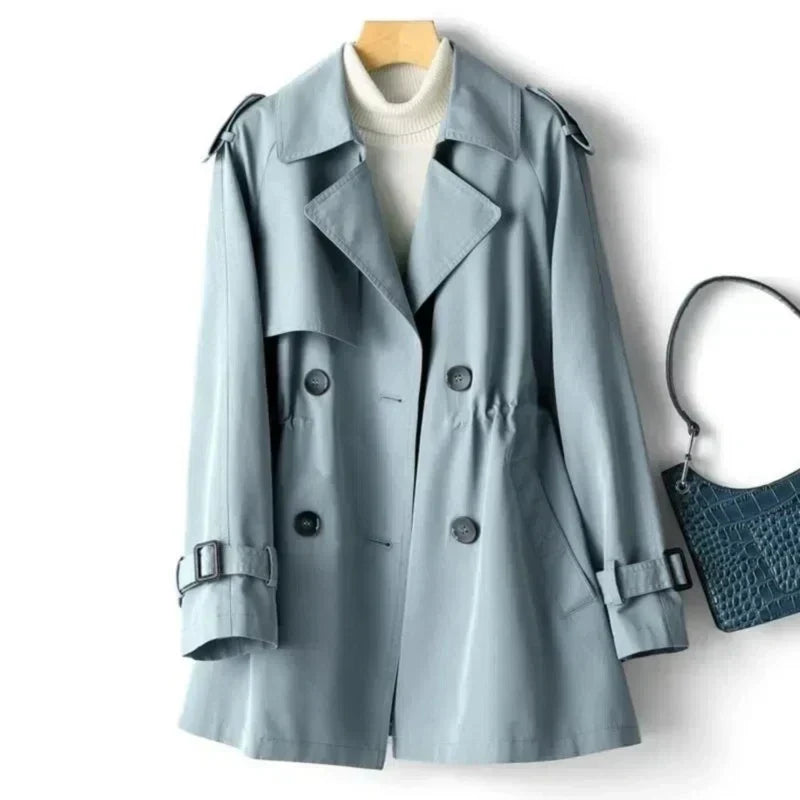 Alba Women's Trench Coat - fabric and finish detail