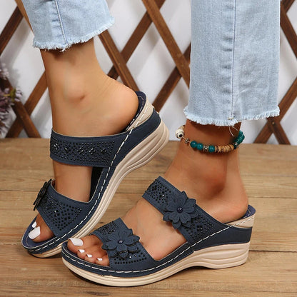 Xanthe Women's Floral Sandals - fabric and finish detail