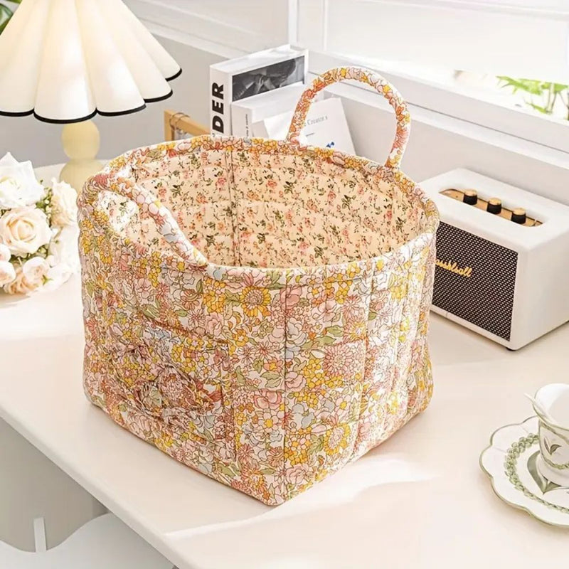 Floral Canvas Storage Basket – Lightweight, Durable Design for Organizing Clothes, Shoes, and Accessories 5