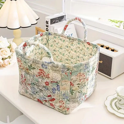 Floral Canvas Storage Basket – Lightweight, Durable Design for Organizing Clothes, Shoes, and Accessories 7