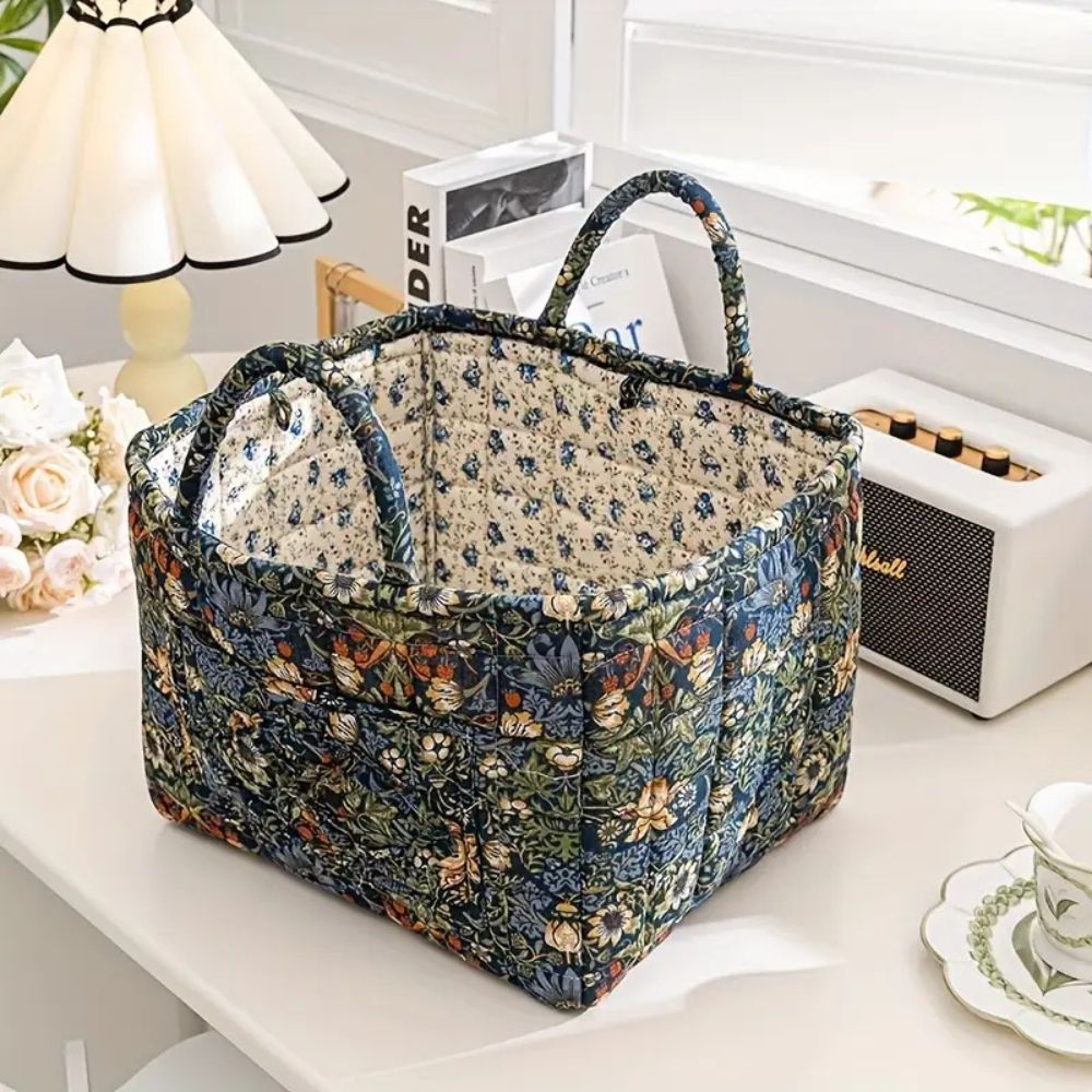 Floral Canvas Storage Basket – Lightweight, Durable Design for Organizing Clothes, Shoes, and Accessories 8