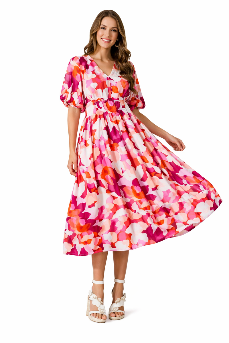 Odette Women's Floral Maxi Dress - flat lay