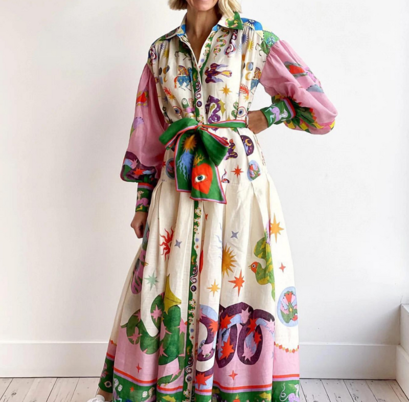 Vienna Women's Printed Maxi Dress - front view