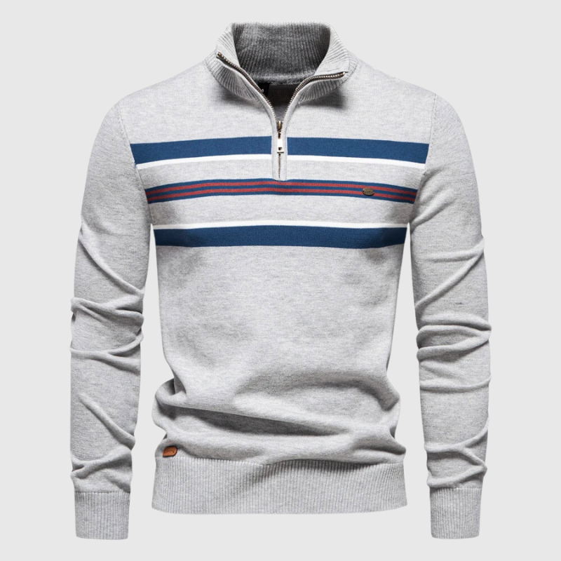 Vance Men's Striped Sweater - styled view