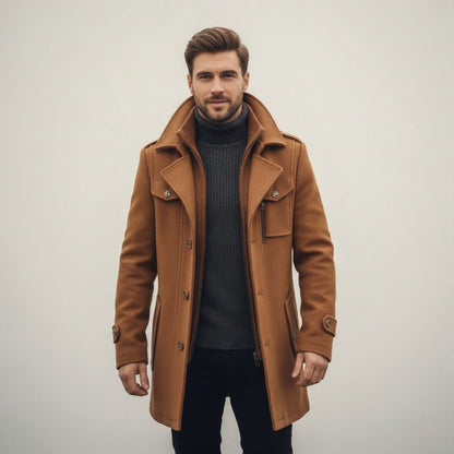 Sawyer Men's Trench Coat - front view