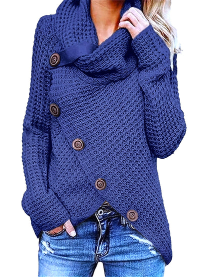 Eloise Women's Asymmetric Sweater - flat lay