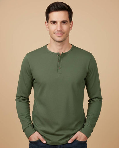 Ambrose Men's Sleeve Henley - front view