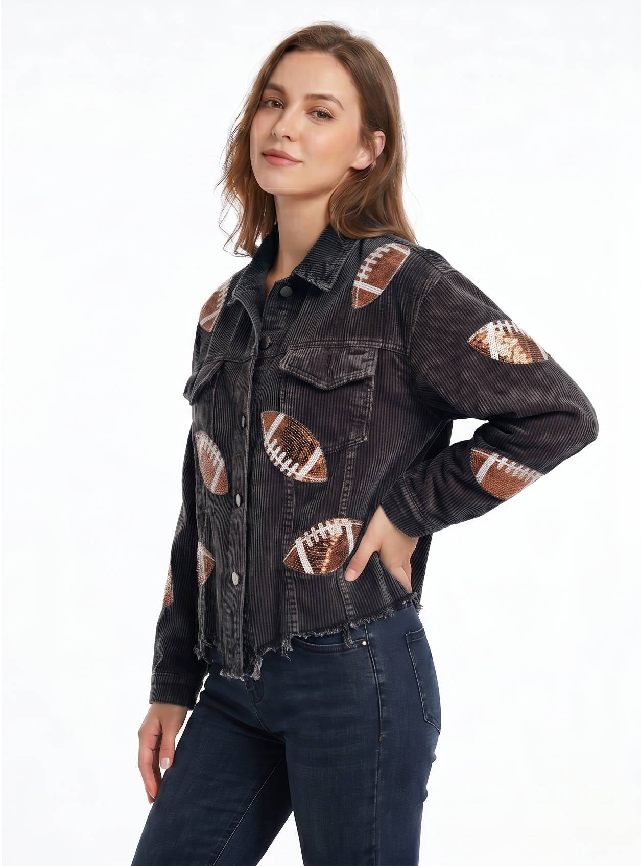 Nell Women's Oversized Jacket - close-up detail