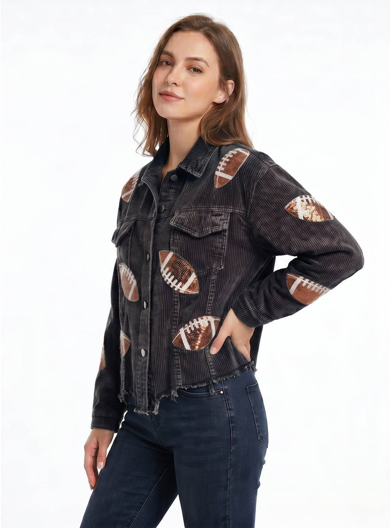 Nell Women's Oversized Jacket - close-up detail